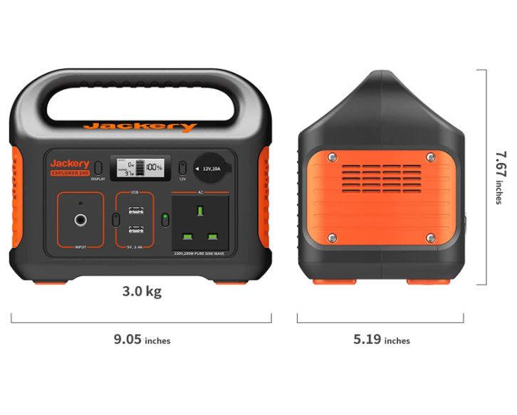 Jackery Solar Generator 240, 240Wh Backup Lithium Battery, 110V200W Pure Sine Wave AC Outlet, Solar Generator for Outdoors Camping Travel Hunting Emergency