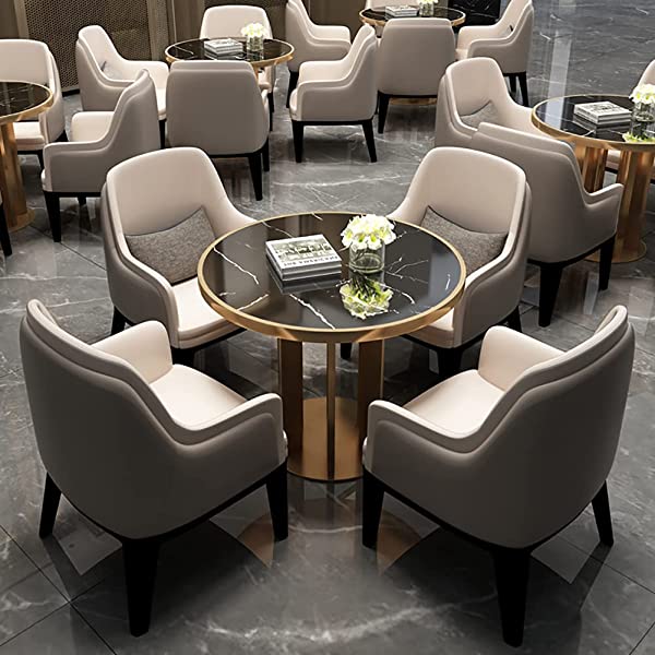 HUAYIN Round Dining Table Set for 4, Dining Table Set with 4 Upholstered Chairs | Small Dining Table Set for Small Spaces Kitchen Modern Home for Cafe Restaurant,White