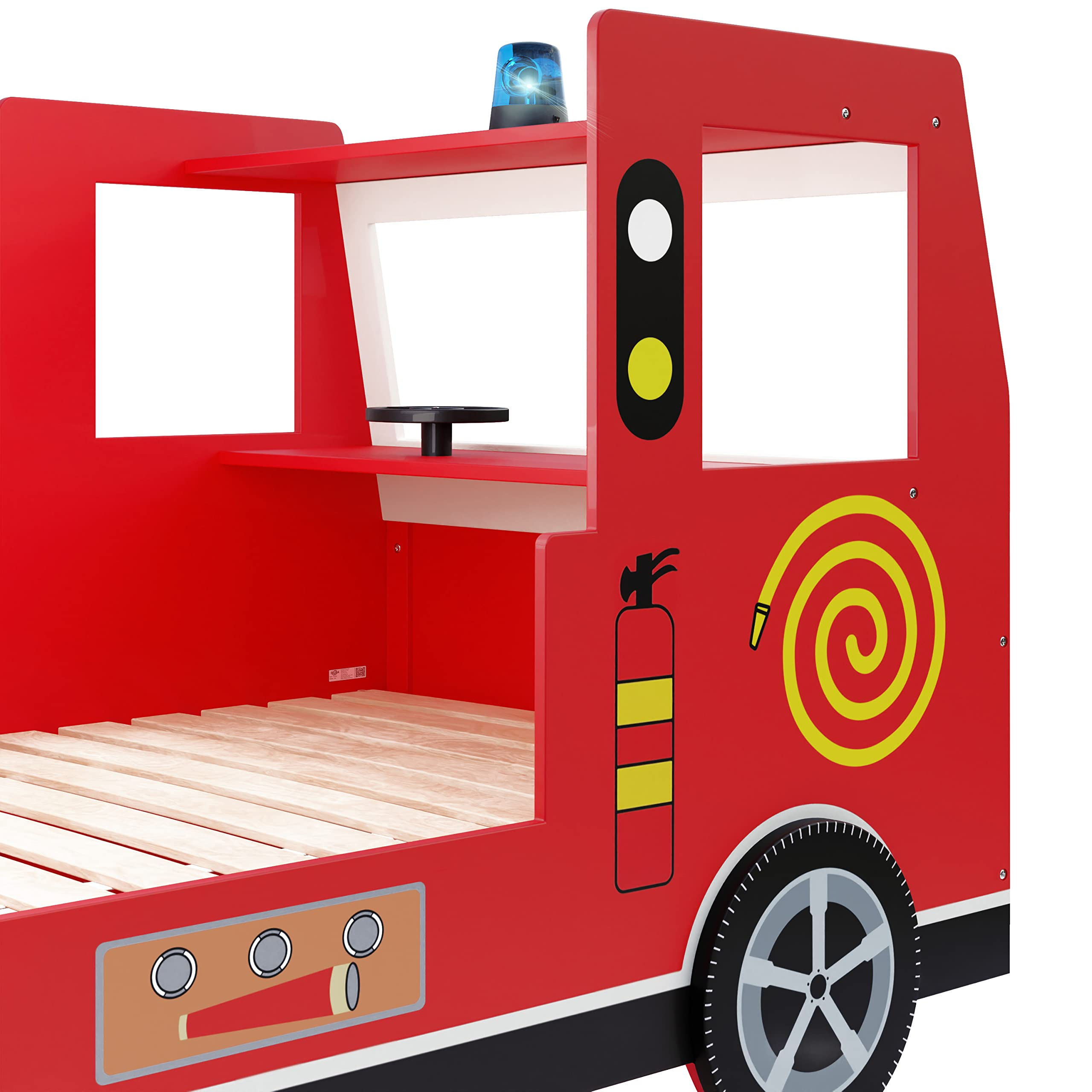 【Furniture】Children's Bed Frame Red Fire Truck Imitation Kids Bed Car Vehicle Bedroom Furniture Toddler's Bed
