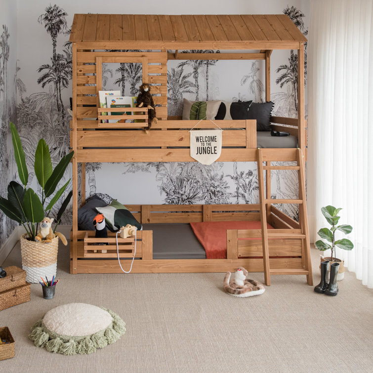 【Furniture】Twin Solid Wood Standard Bunk Bed