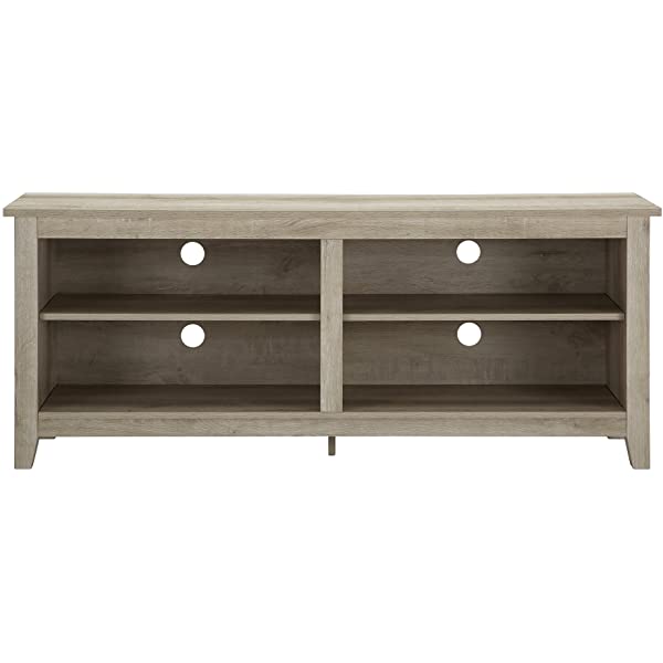 Walker Edison Wren Classic 4 Cubby TV Stand for TVs up to 65 Inches, 58 Inch, Black Black 58 InchTV Stand