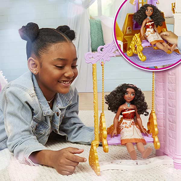 Disney Princess Ultimate Celebration Castle, 4 Feet Tall Doll House with Furniture and Accessories, Musical Fireworks Light Show, Toy for Girls 3 and Up