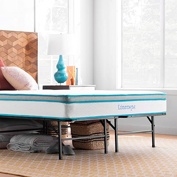 Linenspa 8 Inch Memory Foam and Innerspring Hybrid Medium-Firm Mattress -Full Mattress Full 8 Inch Mattress Only