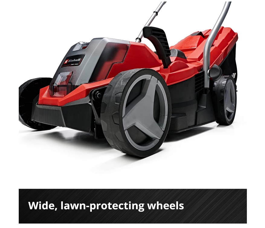 Einhell Power X-Change 18/33 Cordless Lawnmower With Battery and Charger - 18V, Brushless Motor, 33cm Cutting Width, 30L Grass Box, 5 Cutting Heights - GE-CM 18/33 Li Battery Lawn Mower