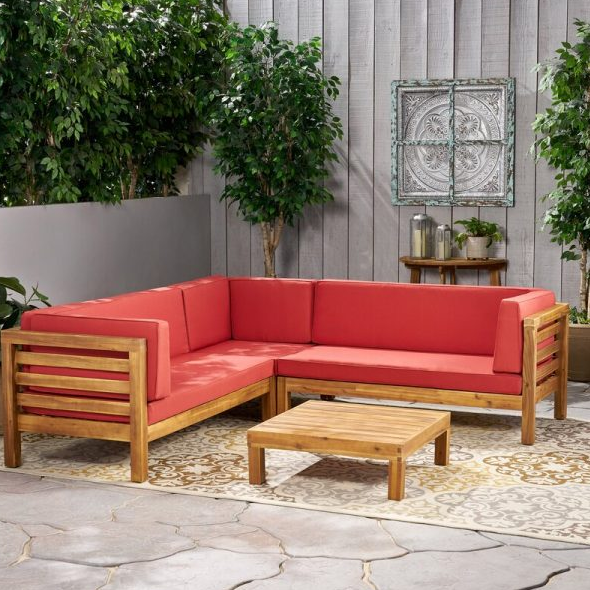 Seaham Solid Wood 5-Seat Group with Cushion