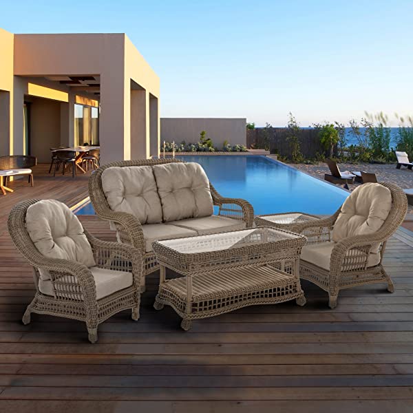 W Unlimited Saturn Collection Outdoor Garden Patio Chair Light Brown 1 Chair