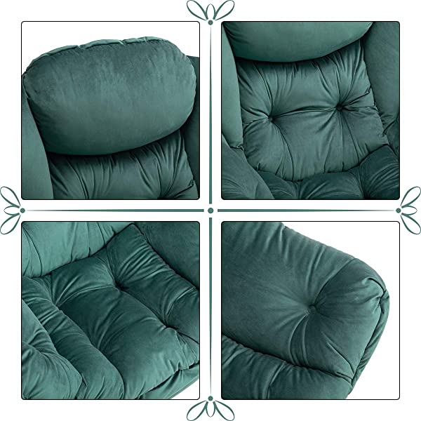 AbocoFur Modern Large Cotton Fabric Lazy Chair，Accent Contemporary Lounge Chair, Single Steel Frame Leisure Sofa Chair with Armrests and A Side Pocket, Beige