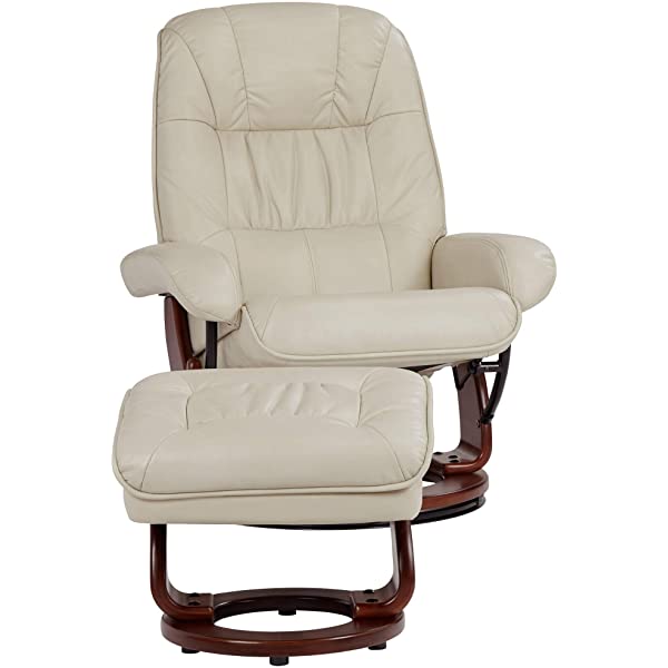 Newport Taupe Swivel Recliner and Slanted Ottoman
