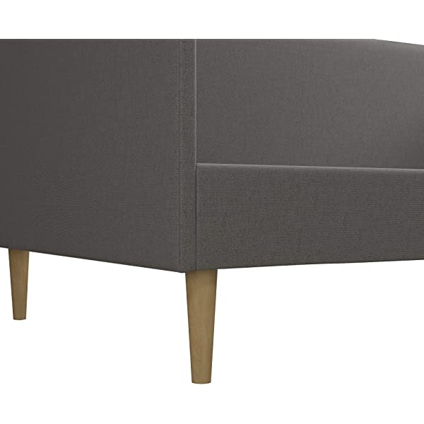 DHP Franklin Mid Century Upholstered Daybed, Sofa Bed, Twin Size Frame, Tan Linen Linen Twin Tan