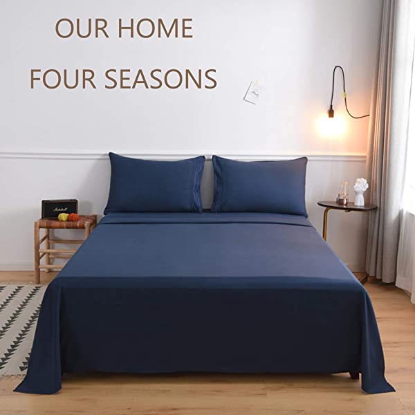 LBRO2M Bed Sheet Set Queen Size 16 Inches Deep Pocket 1800 Thread Count 100% Microfiber Sheet,Bedding Super Soft Comfortable, Cool Warm,4 Piece（Dark Grey） Dark Grey Queen