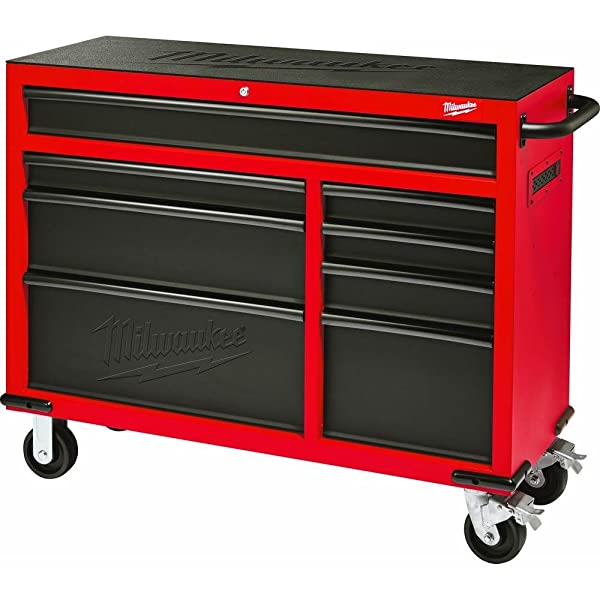 Heavy-duty, Drawer 16 Tool Chest 46 In. and Rolling Cabinet Set, Red and Black, Personal Valuables Storage Drawer with Separate Lock in the Tool Chest
