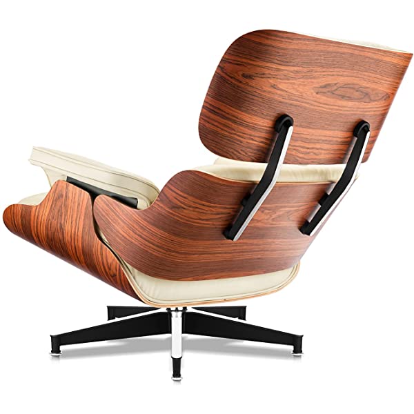 Mid Century Lounge Chair and Ottoman, Modern Chair Classic Design, Top Grain Leather Palisander Wood, Heavy Duty Base Support for Living Room, Study, Lounge, Office (Nomal, Style1-1) Nomal Style1-1