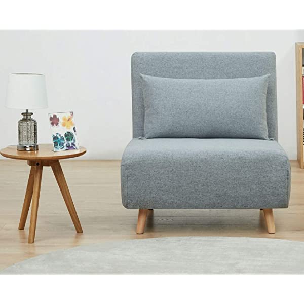 GIA Tri-Fold Sofa Bed, With Pillow, Yellow Yellow With Legs