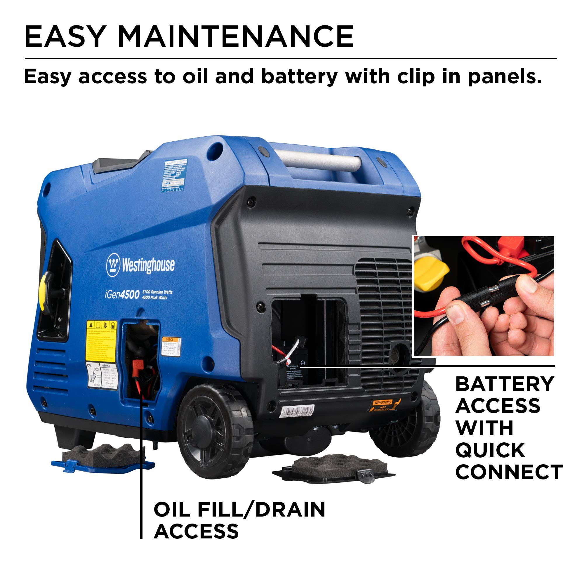 Westinghouse 4500 Watt Super Quiet Portable Inverter Generator, Remote Electric Start with Auto Choke