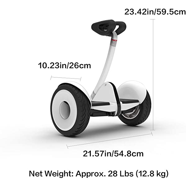 Segway Ninebot S and S-Max Smart Self-Balancing Electric Scooter with LED Light, Powerful and Portable, Compatible with Gokart kit Ninebot S, Black