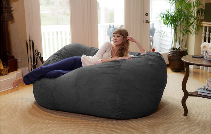 Chill Sack Bean Bag Chair: Huge 6' Memory Foam Furniture Bag and Large Lounger - Big Sofa with Soft Micro Fiber Cover - Charcoal