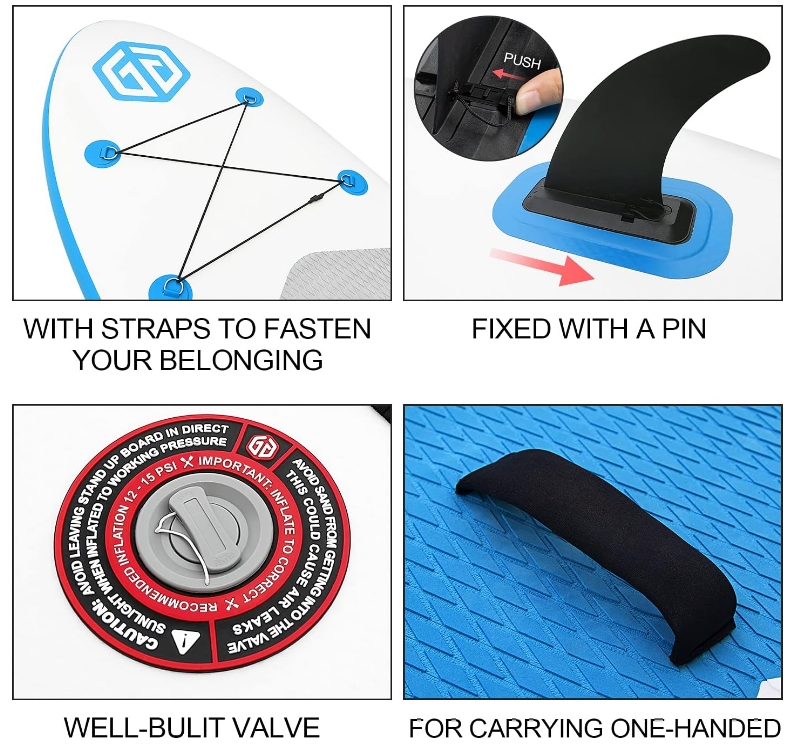 Goosehill Inflatable Stand Up Paddle Board, Premium SUP Package, 10' Long 32