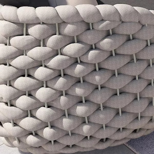 CLEARANCE SALE-4- PIECES TEXTILENE ROPE WOVEN OUTDOOR SECTIONAL SOFA SET WITH REMOVABLE CUSHION PILLOW