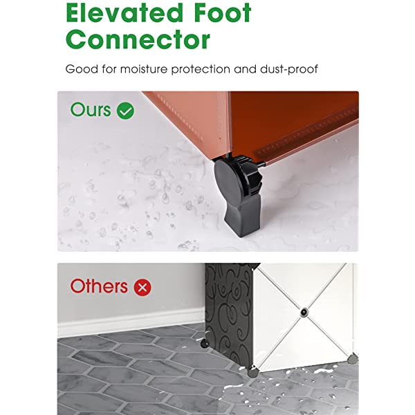 Puroma Cube Storage Organizer 6-Cube Closet Storage Shelves with Wooden Mallet DIY Closet Cabinet Bookshelf Plastic Square Organizer Shelving for Home, Office, Bedroom - Black Black Medium