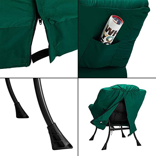 AbocoFur Modern Large Cotton Fabric Lazy Chair，Accent Contemporary Lounge Chair, Single Steel Frame Leisure Sofa Chair with Armrests and A Side Pocket, Beige