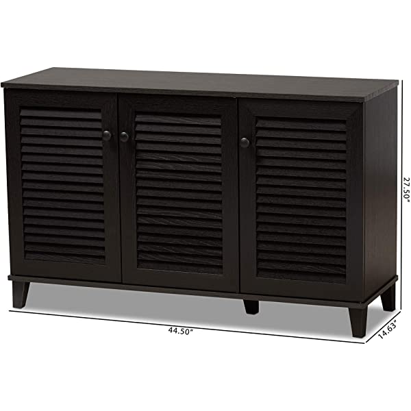 Baxton Studio Warren Shoe-Storage Cabinet, Espresso