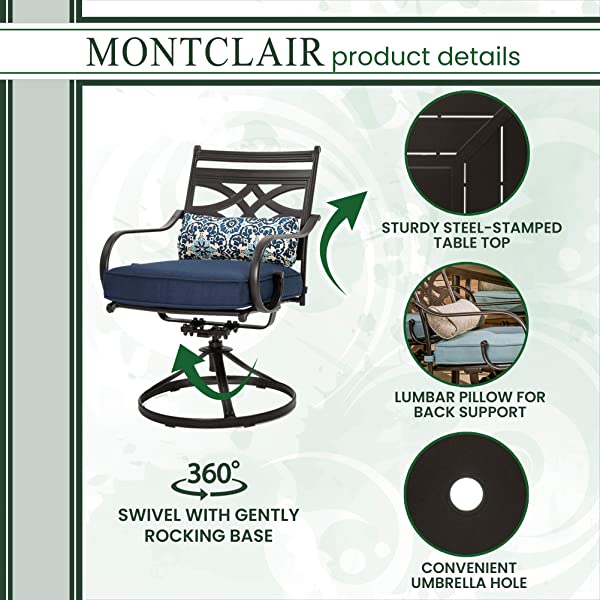 Hanover MCLRDN5PCSQSW4-CHL Montclair, Red Outdoor Furniture