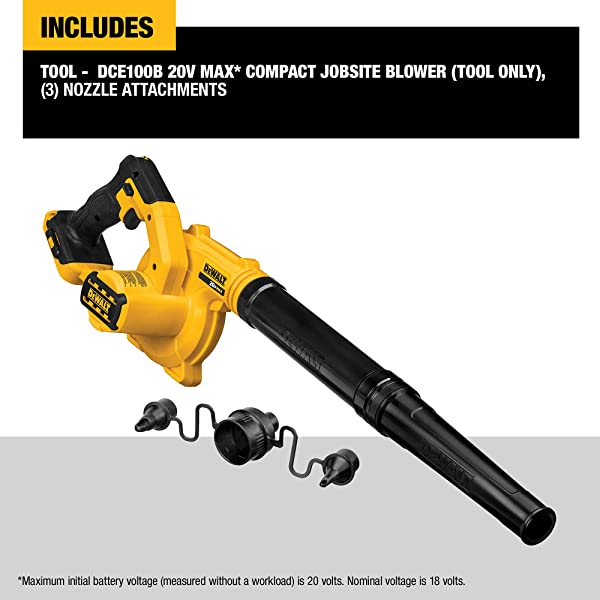 DEWALT 20V MAX Blower for Jobsite, Compact, Tool Only (DCE100B) Blower Only