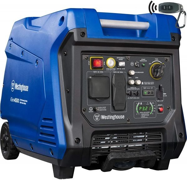 Westinghouse iGen4500 Super Quiet Portable Inverter Generator 3700 Rated & 4500 Peak Watts, Gas