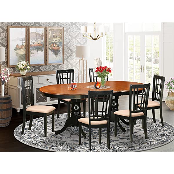 5 PC Dining room set-Dining Table with 4 Wooden Dining Chairs PLNI5-BCH-C