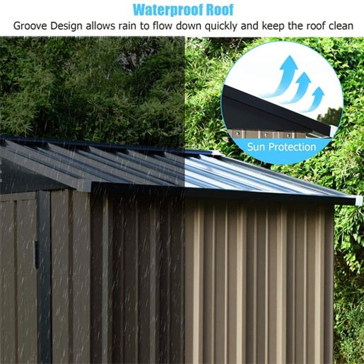 8′ x 6′ Outdoor Storage Sheds, Metal Utility Storage House for Backyard Patio Furniture Garden