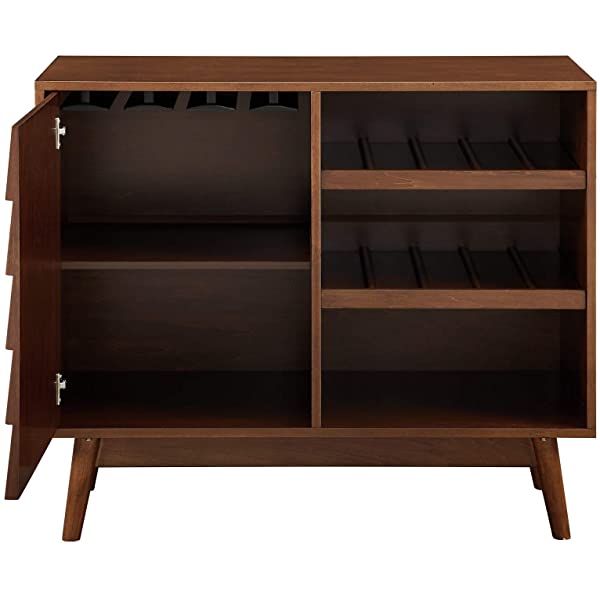 Walker Edison Charlotte Classic Glass Door Storage Buffet, 52 Inch, Espresso Espresso 52 Inch