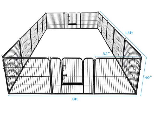40 Dog Fence with Door, 168 Panels Dog Playpen for Outside Large Dogs, Portable Pet Playpen