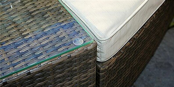 88.98” Long Chaise Lounge Set with Cushions and Table