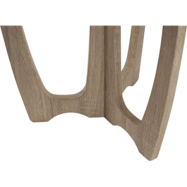 FINECASA Wooden Console Table, Half-Moon Entryway Table, Semicircle Narrow Side Table, Sofa Table for Living Room and Corridor, Foyer Table, Half Round Hallway Table, 43.4x17x30 Inches, Natural Natural Console Table