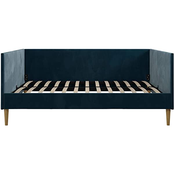 DHP Franklin Mid Century Upholstered Daybed, Sofa Bed, Twin Size Frame, Tan Linen Linen Twin Tan