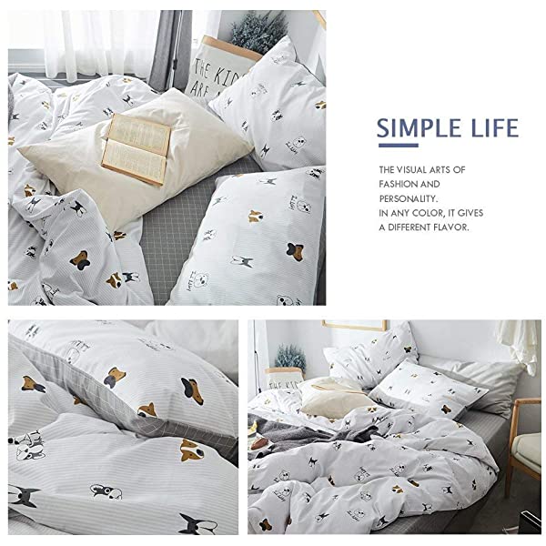 New Cartoon Animals Elephant Print Duvet Cover Sets for Kids 100% Cotton Reversible Soft 3 Pieces Kids Bedding Duvet Cover Pillowcases Kawaii Cloud Bedding Sets, Queen/Full Full/Queen (1 Duvet Cover + 2 Pillowcases) Multi A00 Elephant Bunny Balloon