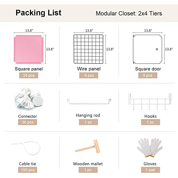 YOZO Cube Storage Organzier Portable Closet Wardrobe Bedroom Dresser (71x14x71 inches) Portable Closet Cube Shelf Armoire Pantry Cabinet, 25 Cubes, Blue 25Cubes Blue