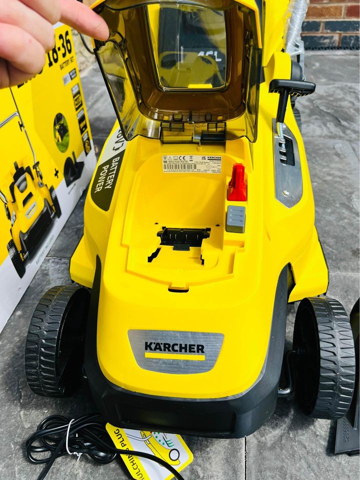 Karcher 18V lawnmower, 36cm, ex-display, RRP £319, new 5Ah battery