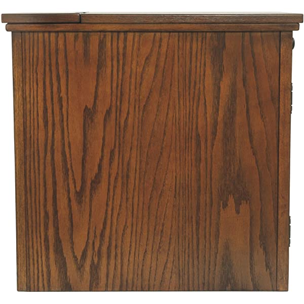 Signature Design by Ashley Tyler Creek Rustic Chair Side End Table with Pull-Out Tray & USB Ports, Brown Blackish Brown Table