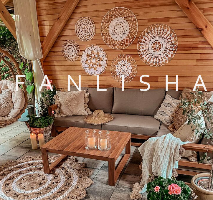 Garden corner sofa, coffee table & furniture cover