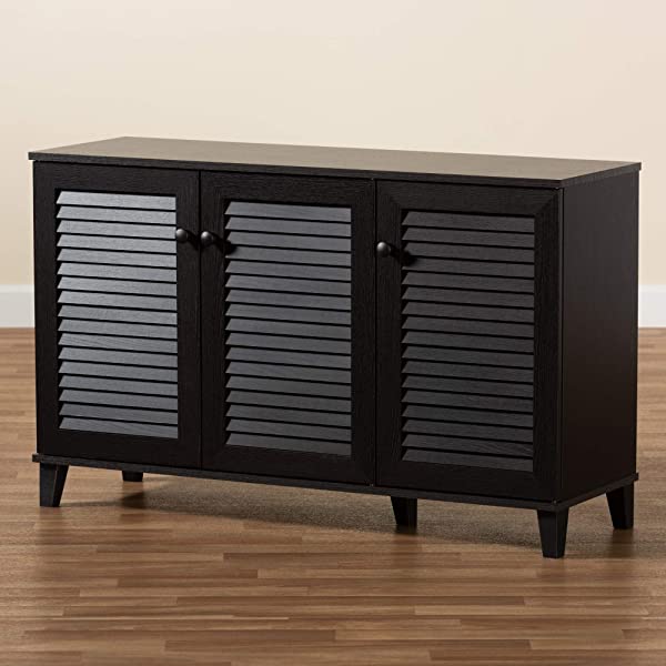 Baxton Studio Warren Shoe-Storage Cabinet, Espresso
