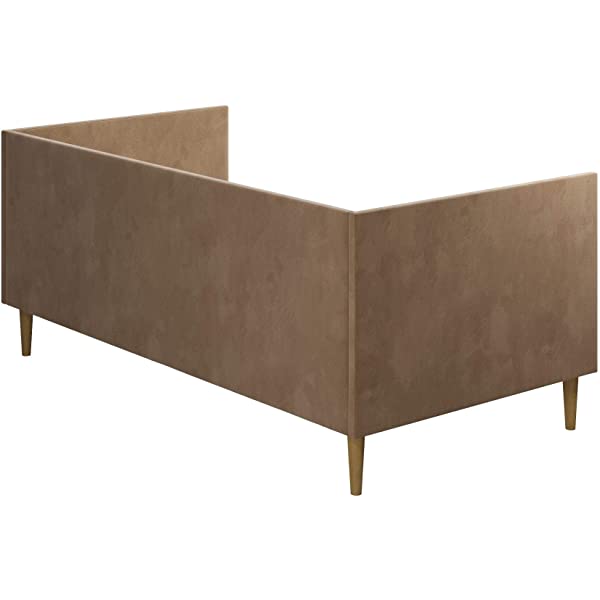 DHP Franklin Mid Century Upholstered Daybed, Sofa Bed, Twin Size Frame, Tan Linen Linen Twin Tan
