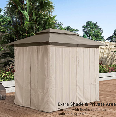 Purple Leaf 3 Person Outdoor Gazebo Terrace Swing with Adult Canopy Swing