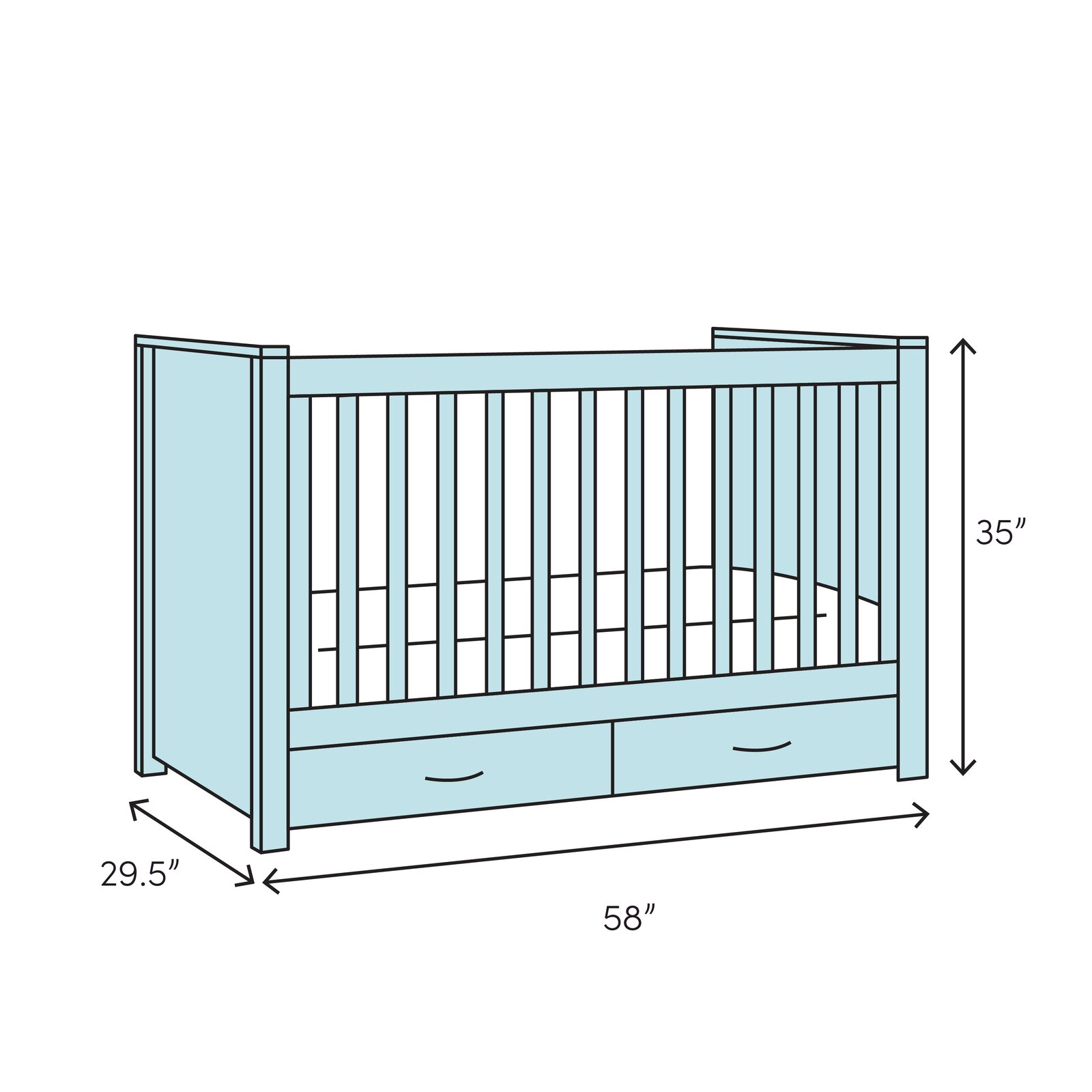 【Baby&Kids】Equinox 3-in-1 Convertible Crib