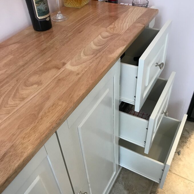 Kuhnhenn 53.5'' Wide Rolling Kitchen Cart with Solid Wood Top