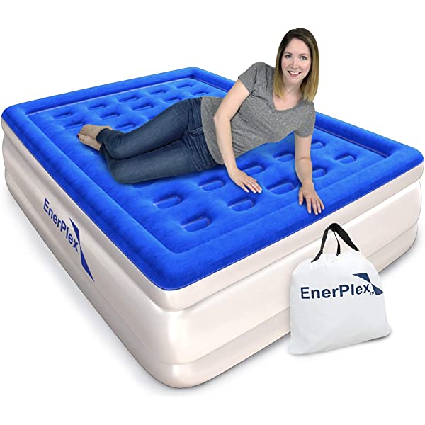 EnerPlex Twin Air Mattress for Camping, Home & Travel - 13 Inch Double Height Inflatable Bed w/ Built-in Dual Pump Twin 13.0 Inches