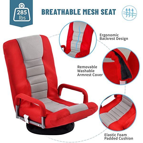 Harper&Bright Designs Folding Lazy Sofa Floor Chaise Lounge Chair Futon with Back Support, Beige