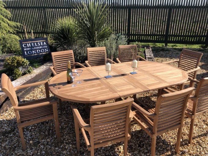 Outdoor teak furniture dining table