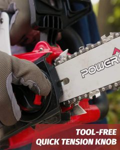 PowerSmart electric chainsaw 20V battery powered, cordless chain saw with 10 inch chain and rod