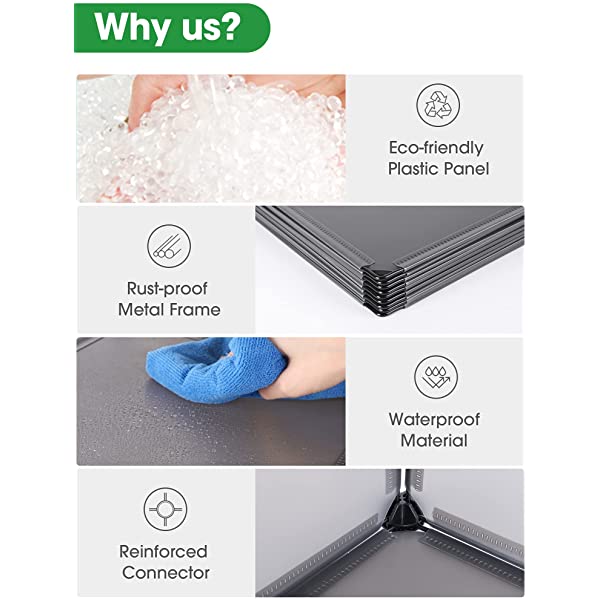 Puroma Cube Storage Organizer 6-Cube Closet Storage Shelves with Wooden Mallet DIY Closet Cabinet Bookshelf Plastic Square Organizer Shelving for Home, Office, Bedroom - Black Black Medium